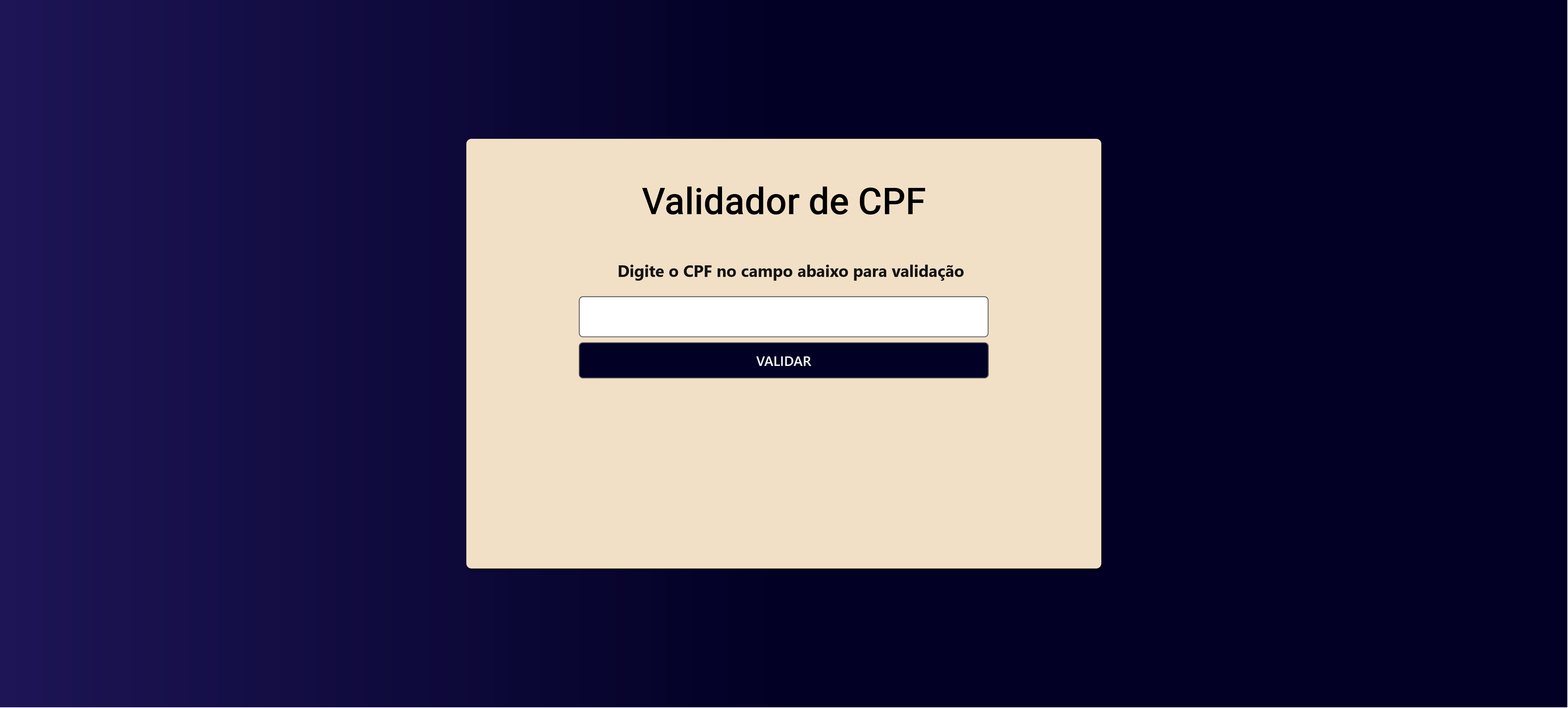 Projeto Validador de CPF